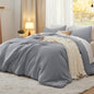 Bedsure Queen Comforter Set Prewashed Soft Bedding Set 3Pcs Cream 90"x90"