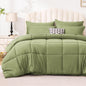 Love's cabin Queen Comforter Set, 7 Pieces Bed in a Bag, Black