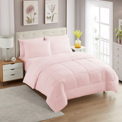 Full Size Comforter Set with Sheets - 7-Piece Bedding Collection - 1 Comforter, 1 Fitted Sheet, 1 Flat, 4 Pillowcases - Deep Pocket - Soft & Breathable Premium Quality - Ideal for All Seasons, Gray