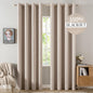 MIULEE 100% Blackout Linen Curtains for Bedroom 52x84 Inches Natural Beige