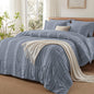 DHSFKBE Floral Comforter Set Queen Size,7 Piece Orange Bed in a Bag, Elegant Flower Pattern Comforter Set with Sheet, Soft Microfiber Complete Bedding Sets for All Season