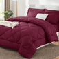 CozyLux Full Comforter Set 82"x86" Dark Grey - 7 Piece Bed in a Bag