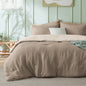 Bedsure Queen Comforter Set Prewashed Soft Bedding Set 3Pcs Cream 90"x90"