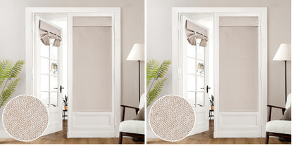 HOMEIDEAS 100% Blackout Linen Door Curtains for French Door 26x68 Inch