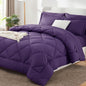 CozyLux Full Comforter Set 82"x86" Dark Grey - 7 Piece Bed in a Bag