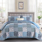 Mybedsoul Boho Quilts Queen Size, Patchwork Floral Bedding Set, Blue