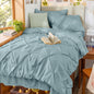 Sasttie Full Size Comforter Set, 7-Piece Bed in a Bag Double, Pintuck Bedding Set for All Season, Includes Comforter, Flat Sheet, Fitted Sheet, Pillowcases and Pillowshams, Beige