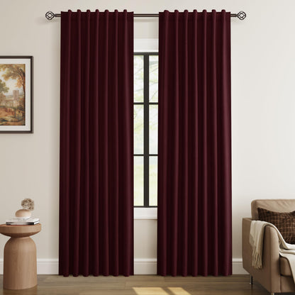 Guken Cream Linen Blackout Curtains 84 Inch Length 2 Panels Set for Living Room Bedroom Back Tab Thermal Insulated 100% Black Out Drapes Room Darkening Window Curtain Ivory Natural Beige
