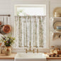 jinchan Floral Linen Kitchen Tier Curtains, 24 Inch, 2 Panels, Green