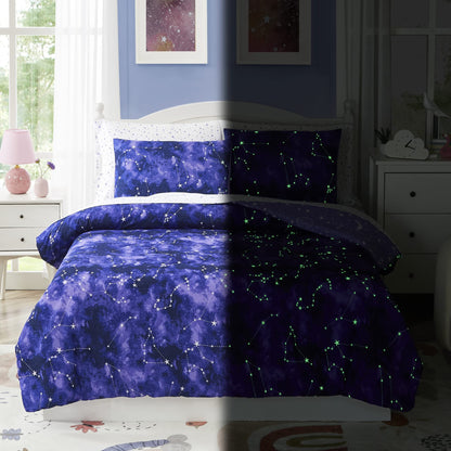 Twin Bedding Sets for Boys - 5 Pieces Space Bedding Twin Comforter Set