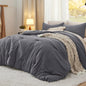 Bedsure Queen Comforter Set Prewashed Soft Bedding Set 3Pcs Beige 90"x90"