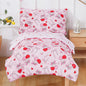 Mooreeke Toddler Bedding Sets for Girls,4 Pieces Blue Ocean Animals Printed