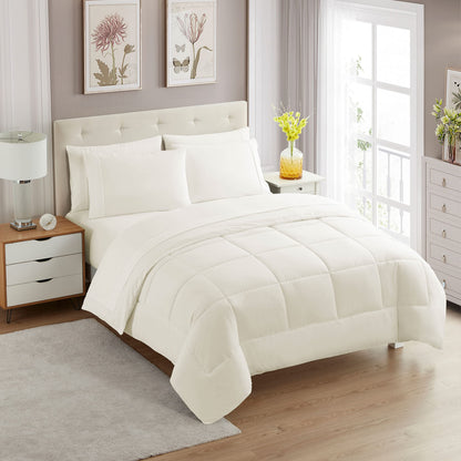 Full Size Comforter Set with Sheets - 7-Piece Bedding Collection - 1 Comforter, 1 Fitted Sheet, 1 Flat, 4 Pillowcases - Deep Pocket - Soft & Breathable Premium Quality - Ideal for All Seasons, Gray