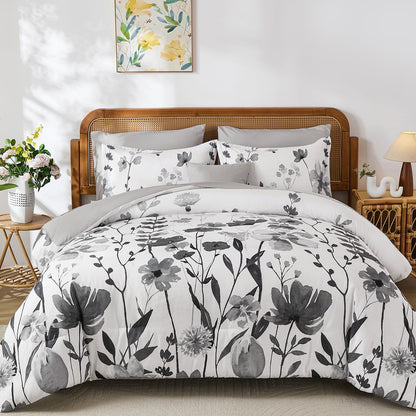 Annibedding Queen Comforter Set 8 Pieces Pink Floral Bed in Bag All Season