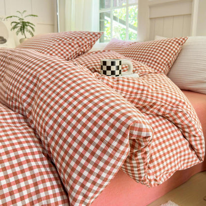 LifeTB Queen Comforter Set Fluffy Plaid Checkered Pattern Modern Style Geometric Comforter with 2 Pillow Shams Grid Plaid Bedding Comforter for Boys Men All Season Queen Size Bed Comforter Set