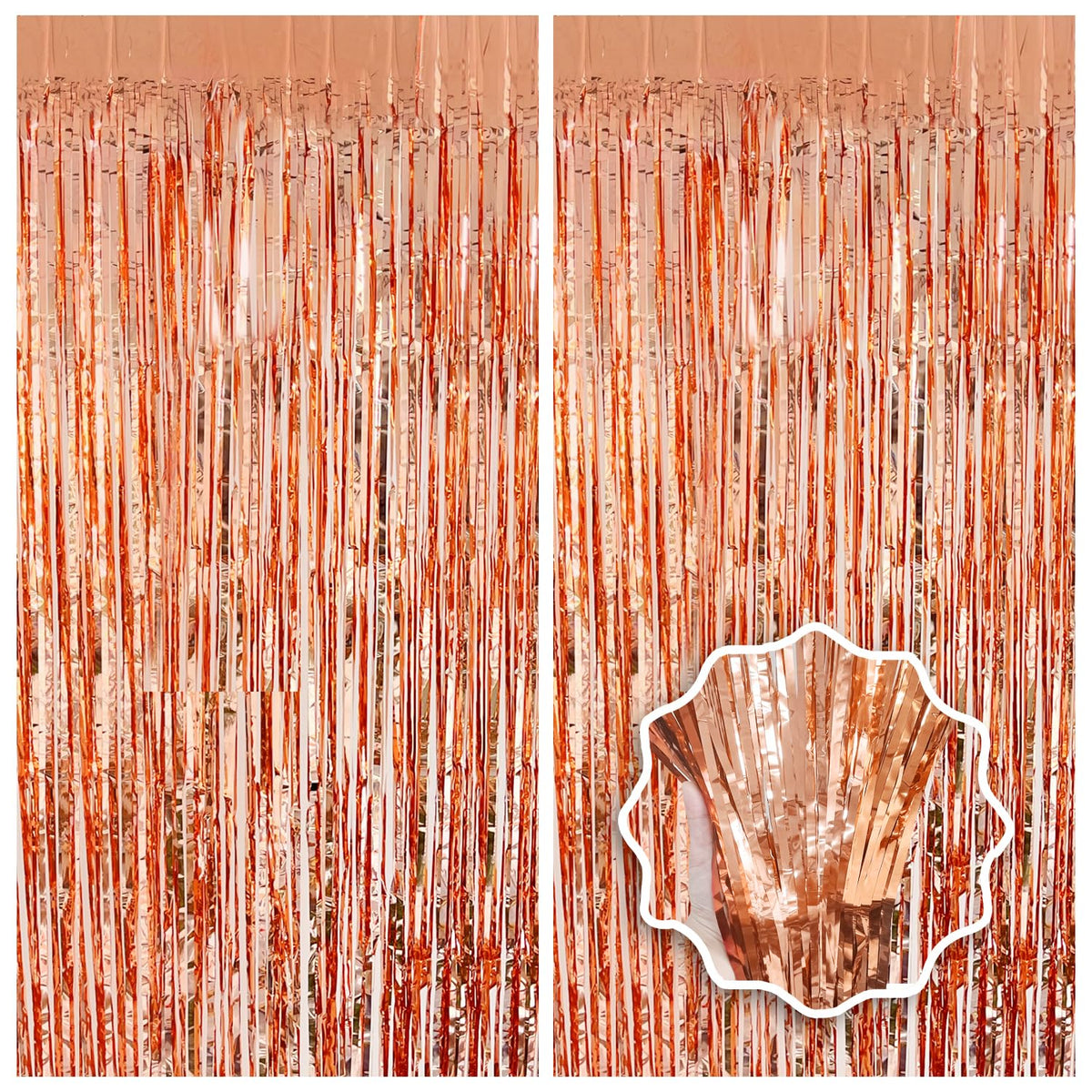 2 Pack Foil Curtain Backdrop Curtains Silver Tinsel Door Streamers Birthday Party Decorations Photo Backdrop Props for Party Graduation Wedding Bachelorette Christmas Baby Shower