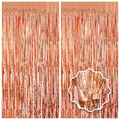 2 Pack Foil Curtain Backdrop Curtains Silver Tinsel Door Streamers Birthday Party Decorations Photo Backdrop Props for Party Graduation Wedding Bachelorette Christmas Baby Shower