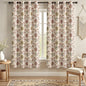 Boho Floral 100% Blackout Curtains 84 Inch 2 Panels Linen Texture