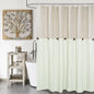 DOSLY IDÉES Farmhouse Shower Curtain,Beige and Gray Stripe,Button Curtain,Linen and Cotton Woven Fabric,Rustic Charm Country Chic Style,72x72 in
