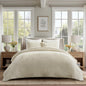 EverGrace Stripe Channel Luxury Velvet Quilt Set King Size, Beige Taupe