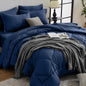 HEVUMYI 7-Piece Full Comforter Set, Dark Grey Bed in a Bag