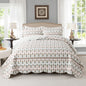 Travan 3-Piece Quilt Set Quilted Bedspread Lightweight Coverlet Set Garden Style Floral Printed Oversized Quilted Bedding Set with Shams for All Season, Exquisite, King Size