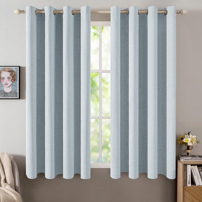 MIULEE 100% Blackout Linen Curtains for Bedroom 52x90 Inches Natural Beige