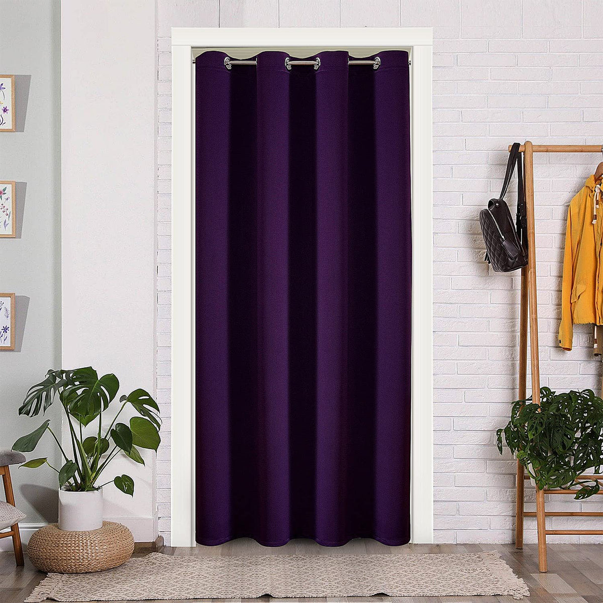ChrisDowa Blackout Curtains Door Curtain for Doorway Privacy Closet Drapes