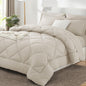 CozyLux Queen Comforter Set 88"x88" Dark Grey - 7 Piece Bed in a Bag