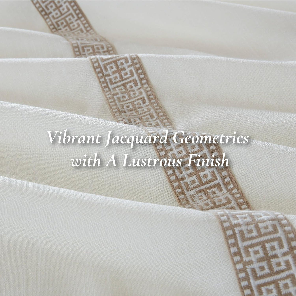 Madison Park Signature Oversized King Comforter Set, Luxury Hotel Style Bedding with Embroidered Details, All Season Down Alternative Comforter, Matching Shams & Decorative Pillows, Ivory/Tan, 9 Piece