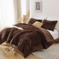Smoofy Fluffy Queen Comforter Set, Faux Fur Pink Comforter Set 3 Pcs