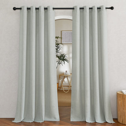 NICETOWN Semi Sheer Linen Ivory Curtains for Bedroom, W52xL84, 2 Panels