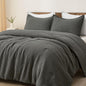 PHF Ultra Soft Waffle Comforter Set 3 Pieces King, Linen