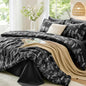 MUXHOMO Queen Comforter Set, 7-Piece Floral Bed in a Bag, Sage Green