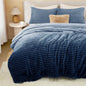 BEDELITE Fleece Full Comforter Set, Fluffy Bed Set, Cream White