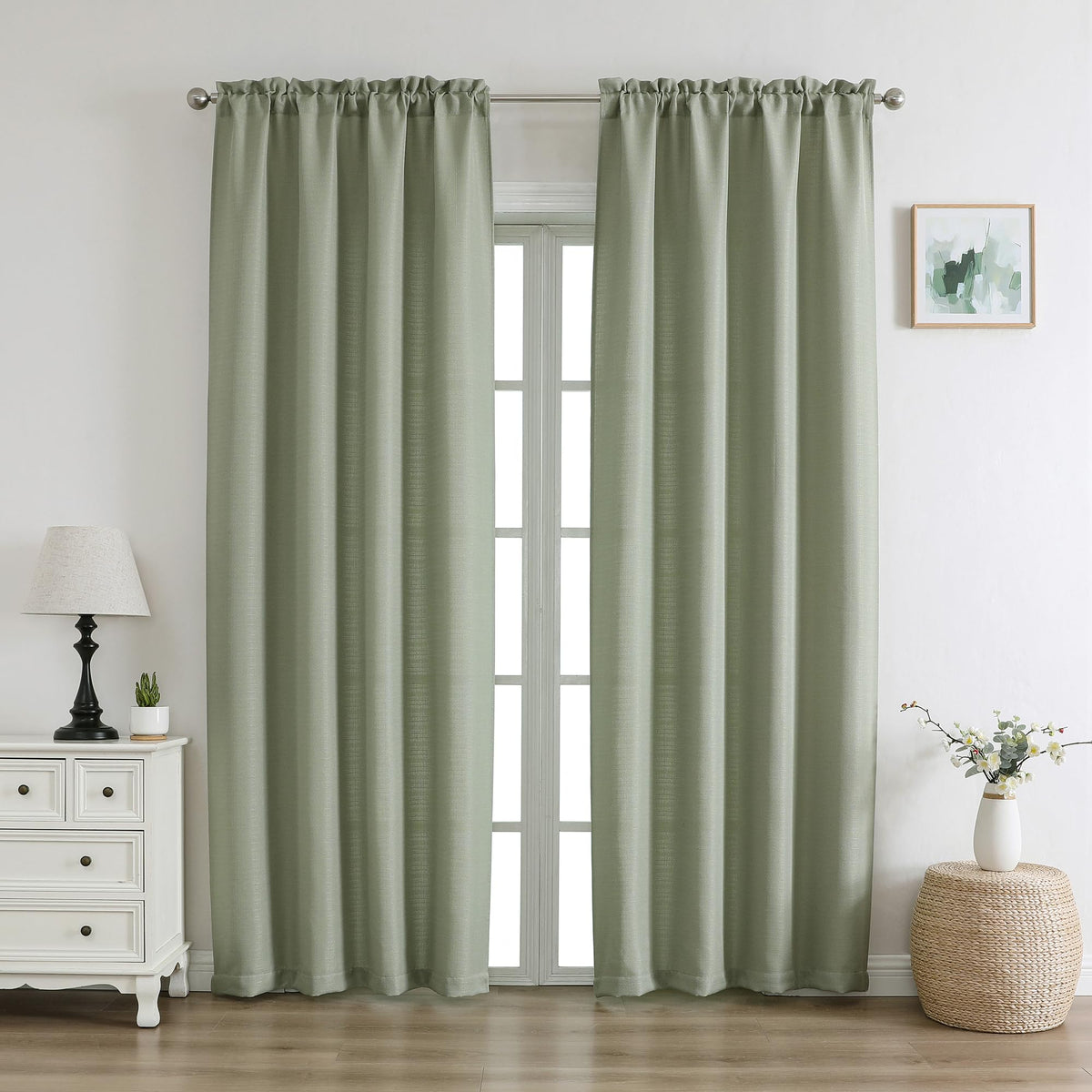 Chyhomenyc 2 Panels White Kitchen Curtains 36 Inch Length Tier Curtain
