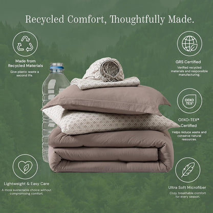 Queen Comforter Set with Sheets-7 Pieces Soft Recycled Bed in a Bag Bedding
