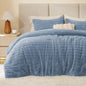 BEDELITE Fleece Full Comforter Set, Fluffy Bed Set, Cream White