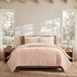 RECYCO Channel Box Stitch Velvet Quilt Set, King Size, Beige