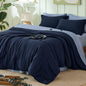 Bedsure Blue Bedding Set Queen Bed in a Bag Contrasting Bed 7 Pieces