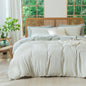 Comforter Queen Set Grid Black 100% Soft Washed Microfiber Jacquard 3 Pieces Grid Bedding Sets Grey White Comforter Queen for All Seasons and 2 Pillowcases Comfort Breathable