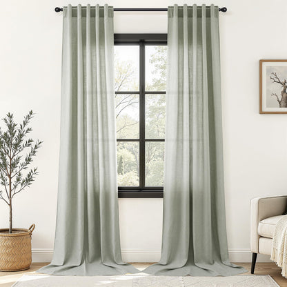 Nanspring Linen Kitchen Window Curtains Over Sink for Cafe 36x36 Inch Cream