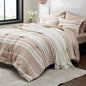 Bedsure Queen Comforter Set, Blue Striped Bedding Set, 7 Piece