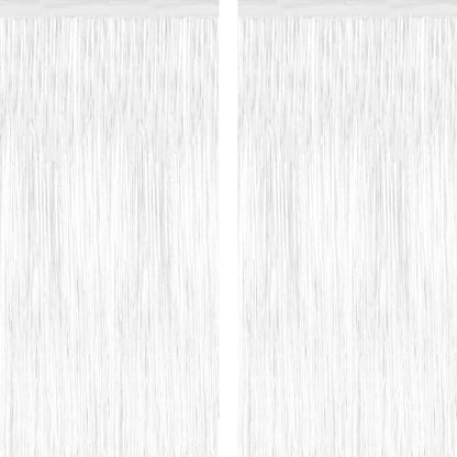 2 Pack Glitter Pink Backdrop, 3.28 FT x 7.05 FT Birthday Party Decorations, Laser Pink Fringe Curtains Foil Streamer Tinsel, Pink Curtains Photo Backdrop Happy Birthday Valentines Day Backdrop