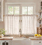 Miss Adola 36 Inch Length Kitchen Tier Curtains Pumpkin Leaf Cafe Curtains