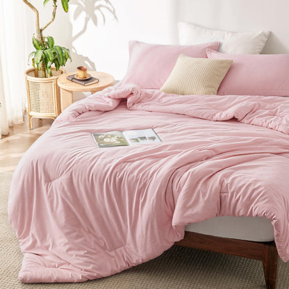 Bedsure Queen Size Comforter Sets, Beige Cationic Dyed Bedding Set 3 Pcs