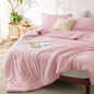 Bedsure Queen Size Comforter Sets, Beige Cationic Dyed Bedding Set 3 Pcs