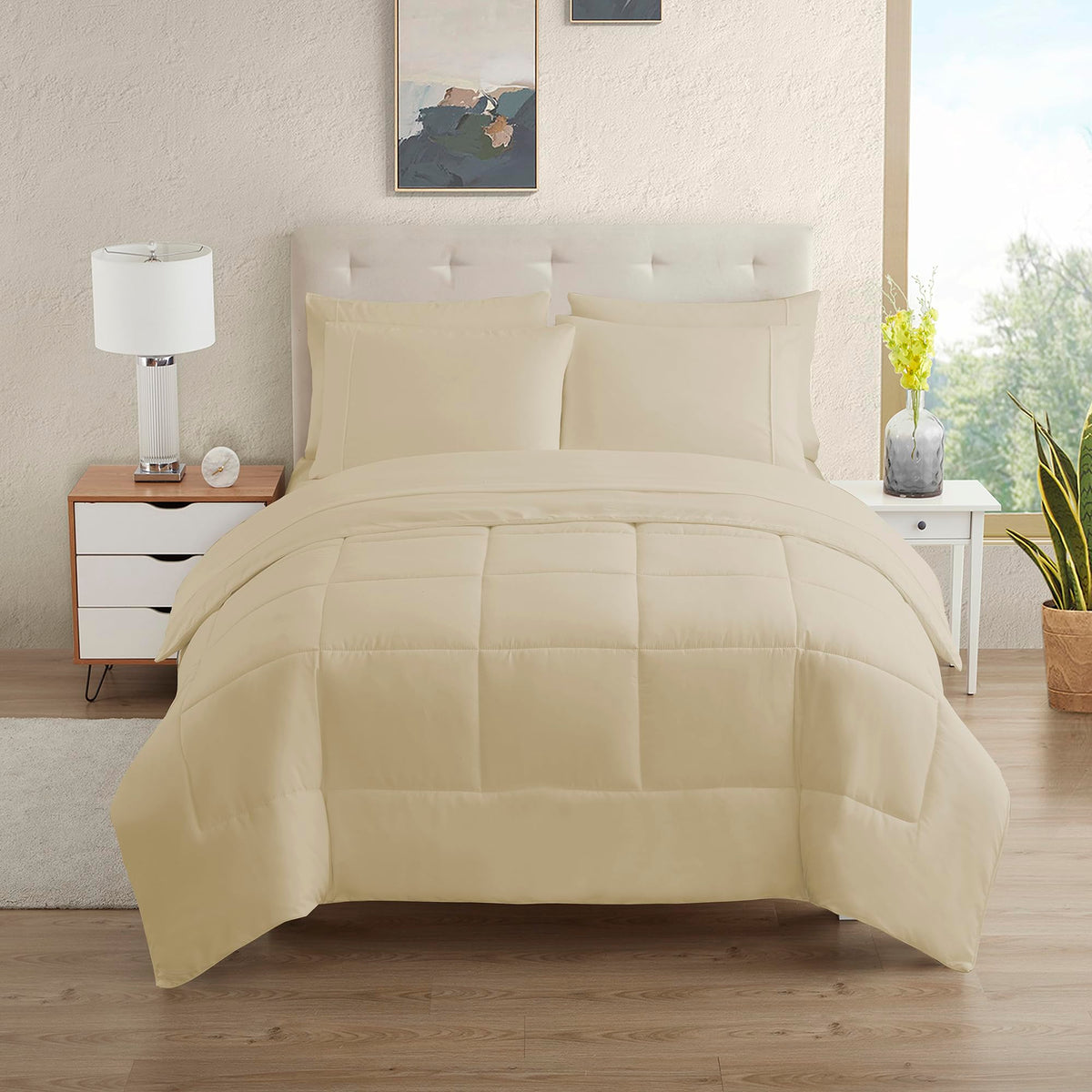 Full Size Comforter Set with Sheets - 7-Piece Bedding Collection - 1 Comforter, 1 Fitted Sheet, 1 Flat, 4 Pillowcases - Deep Pocket - Soft & Breathable Premium Quality - Ideal for All Seasons, Gray