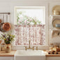 jinchan Floral Linen Kitchen Tier Curtains, 24 Inch, 2 Panels, Green