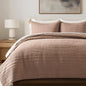 EVERGRACEHOME 100% Cotton Modern Lines Quilt Set King Size, Stone Taupe